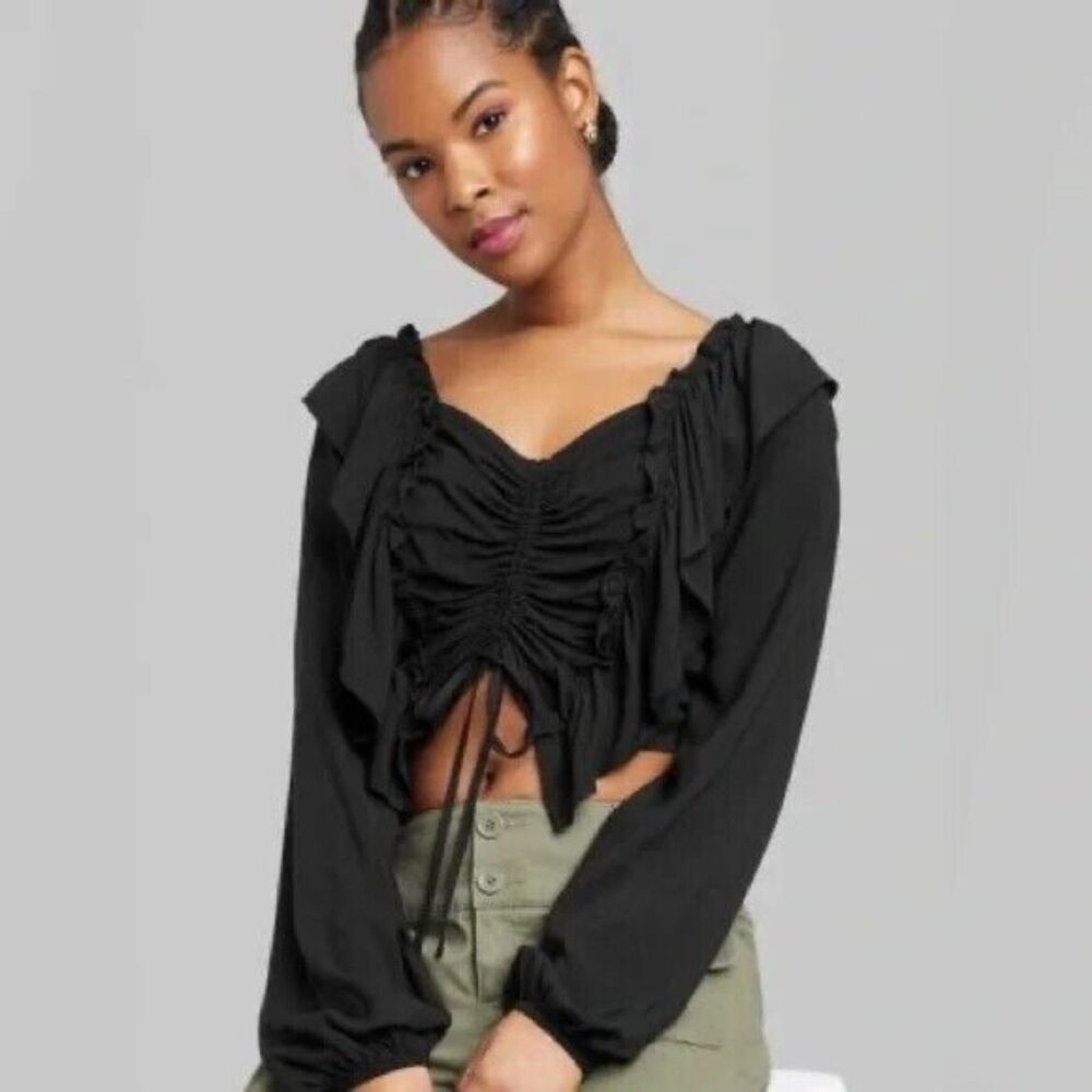 wild fable  long sleeve ruffle top